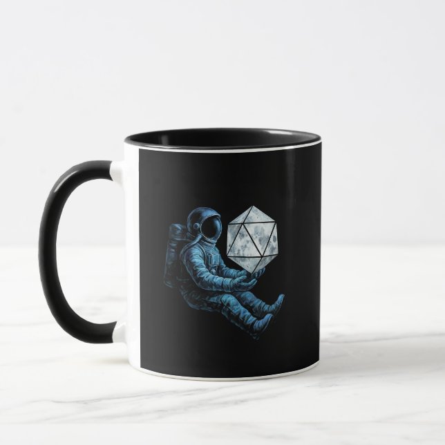 Astronaut with Moon Dice Tasse (Links)
