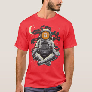 Astronaut Yoga BitCoin BTC Coin to Moon Crypto T-Shirt