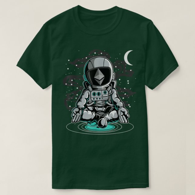 Astronaut Yoga Ethereum ETH Coin To The Moon Crypt T-Shirt (Design vorne)