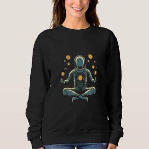 Astronaut Yoga Pose Planet Raum Meditation Weltrau Sweatshirt