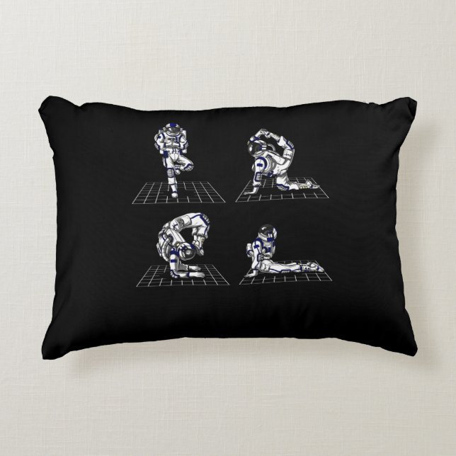 Astronaut-Yoga-Posen Dekokissen (Vorderseite)