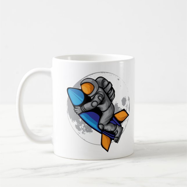 Astronaut zum Mond Kaffeetasse (Links)