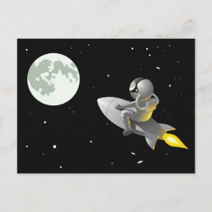 Astronaut zum Mond Postkarte