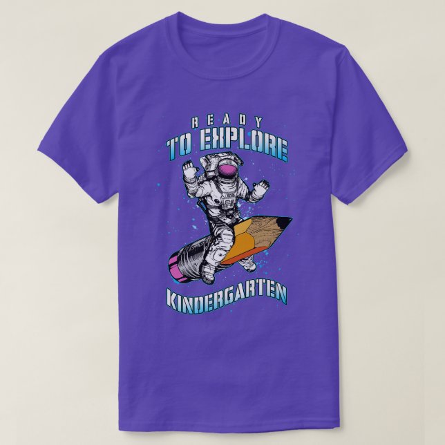 Astronaut zurück in die Schule, bereit, Kindergar  T-Shirt (Design vorne)