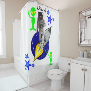 Astronaute du vaisseau spatial du rideau de douche