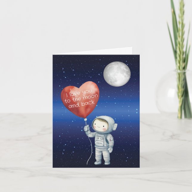 Astronaute  Je t'aime jusqu'à la Lune Carte (Devant)