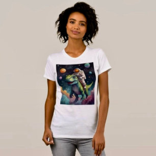 Astronaute sur T-Shirt Dino dans l'espace 