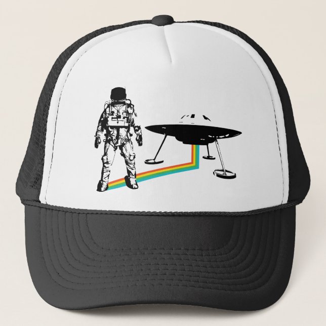 Astronauten-alien UFO-Fernlastfahrer-Hut Truckerkappe (Vorderseite)