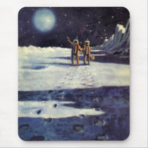 Astronauten-Außerirdischen der Vintagen Science Fi Mousepad