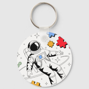 Astronauten-Autismus-Bewusstseins-Puzzle Schlüsselanhänger