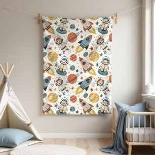 Astronauten-Baby-Decke Raketen-Geschenk für kleine Fleecedecke