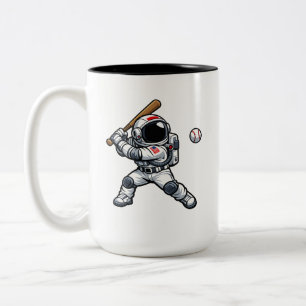 Astronauten-Baseball Zweifarbige Tasse