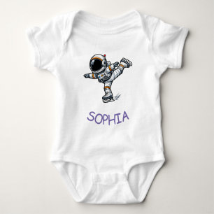 Astronauten Eiskunstlauf Baby Strampler