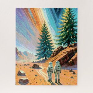 Astronauten erforschen die Landschaft der Alien