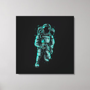 Astronauten essen Eiscreme gesteppte Canvas Print Leinwanddruck