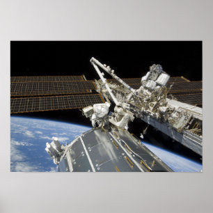 Astronauten führen eine Reihe Aufgaben durch Poster