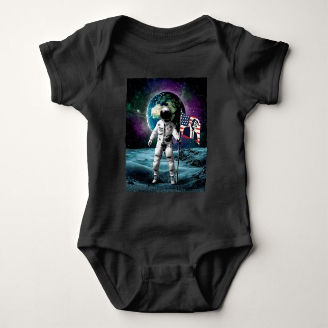 Astronauten für Trump 2024 Einladung Baby Strampler (Vorderseite)