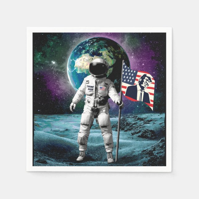 Astronauten für Trump 2024 Einladung Serviette (Vorderseite)