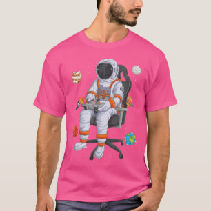 Astronauten Gamer Outer Space Männerspielsystem T-Shirt