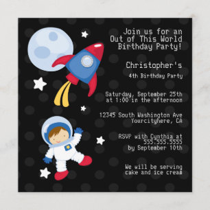Astronauten-Geburtstagsfeier Einladung