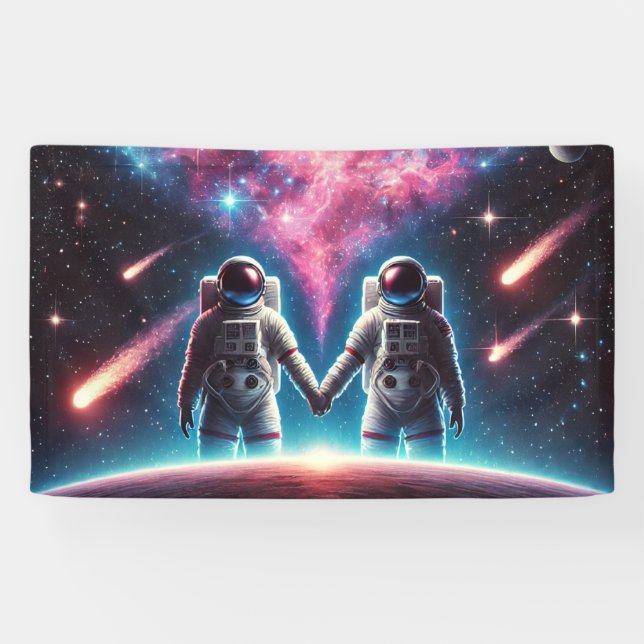 Astronauten im Liebe-Banner Banner (Horizontal)