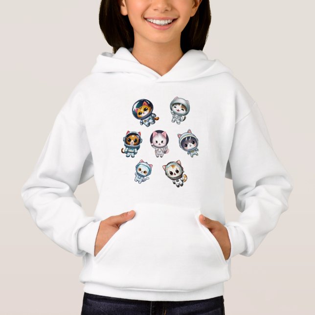 Astronauten im Weltraum mit Freunden Hoodie (Vorderseite)