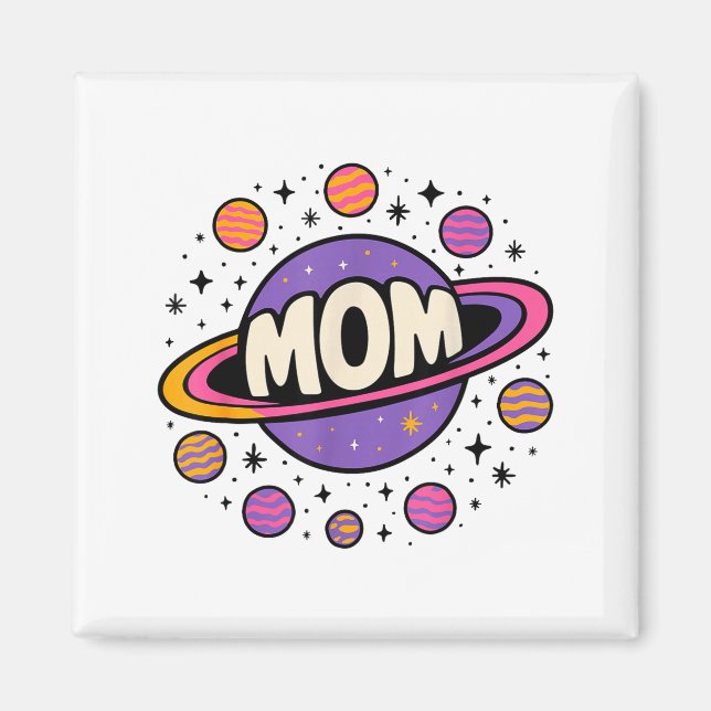 Astronauten-Mama Sonnensystem Planeten Muttertag Magnet (Vorne)