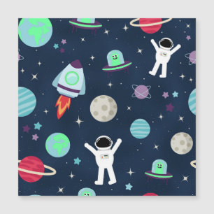 Astronauten Planeten Raketen und Aliens Magnetkarte