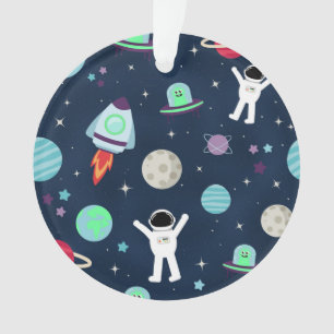 Astronauten Planeten Raketen und Aliens Ornament