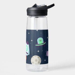 Astronauten Planeten Raketen und Aliens Trinkflasche