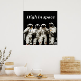 Astronauten posieren, bevor sie ins All gehen Poster