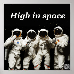 Astronauten posieren, bevor sie ins All gehen Poster