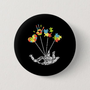 Astronauten Puzzle Autismus Aufklärungsgeschenke f Button