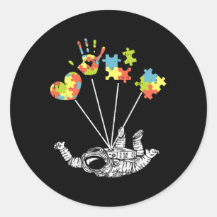 Astronauten Puzzle Autismus Aufklärungsgeschenke f Runder Aufkleber