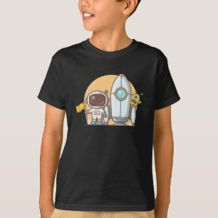 Astronauten-Raketen-Schiff-Alien-T-Shirt T-Shirt