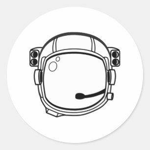 Astronauten-Raum-Sturzhelm Runder Aufkleber