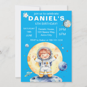 Astronauten Raumfahrt-Themed Custom Birthday Party Einladung