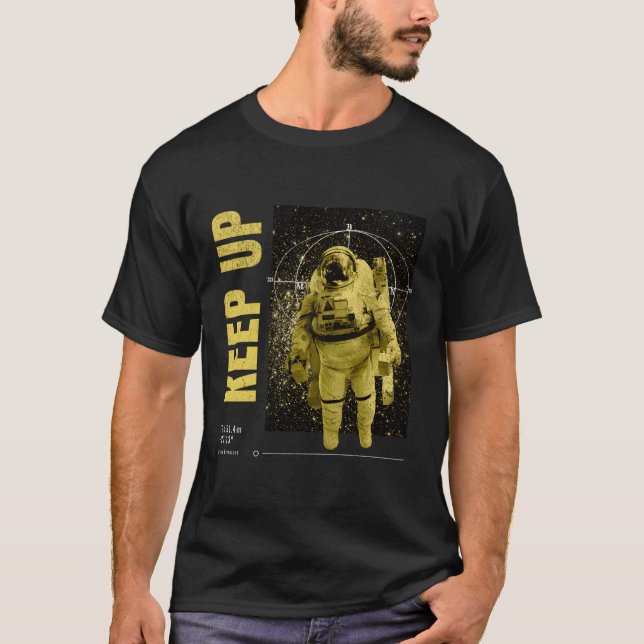 Astronauten Raumfahrtstars-Planeten Astron behalte T-Shirt (Vorderseite)