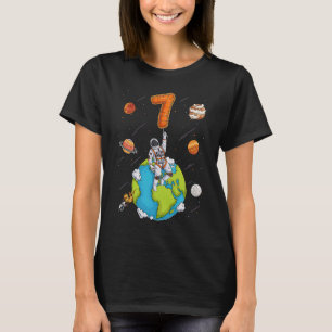 Astronauten Raumschiffe 7 Sieben Jahre alt 7. Gebu T-Shirt