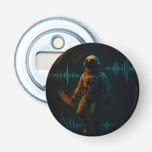 Astronauten schweben in Glitchwave Art und Weise Flaschenöffner