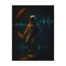 Astronauten schweben in Glitchwave Art und Weise