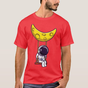 Astronauten schwingen auf dem Cartoon T-Shirt