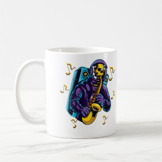 Astronauten-Shirt Totenkopf Saxophon spielend im W Kaffeetasse