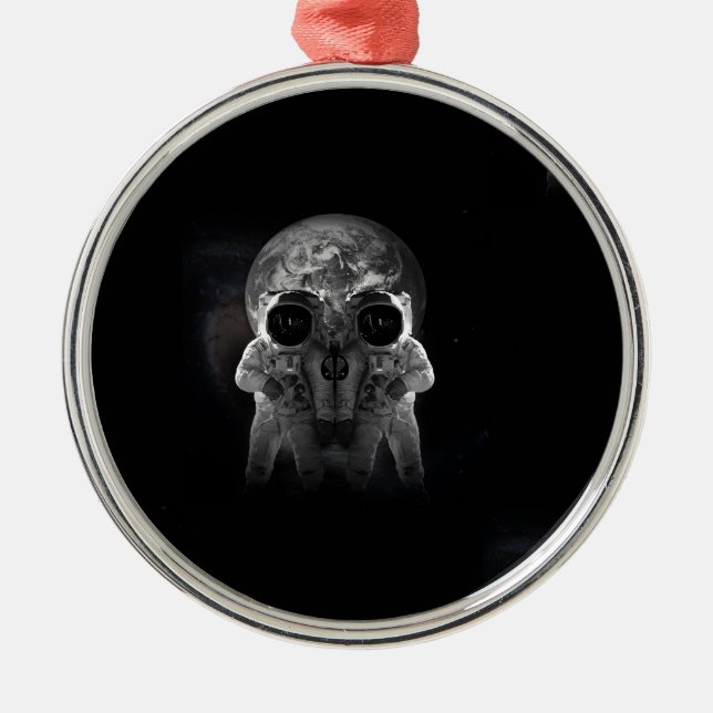 Astronauten Silbernes Ornament (Vorne)