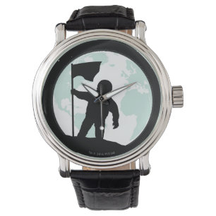 Astronauten-Silhouette Armbanduhr