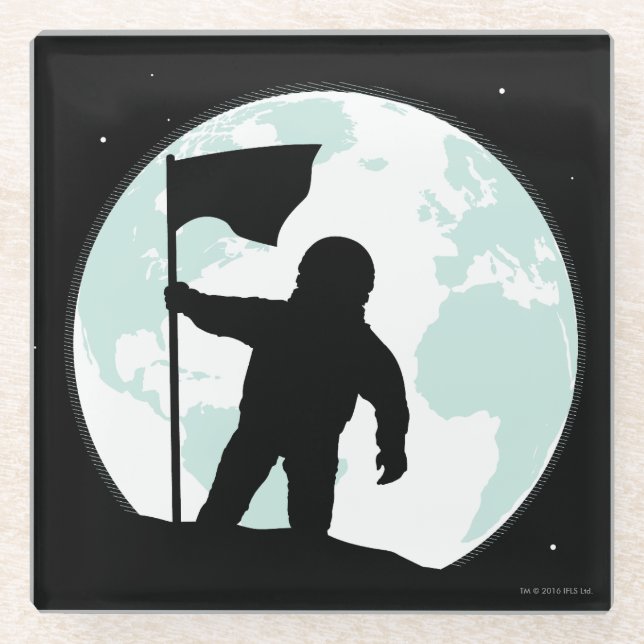 Astronauten-Silhouette Glasuntersetzer (Vorderseite)