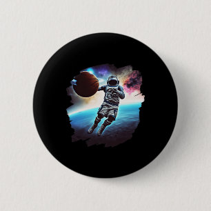 Astronauten spielen Bysketbyll Spaß Astronauten Ou Button
