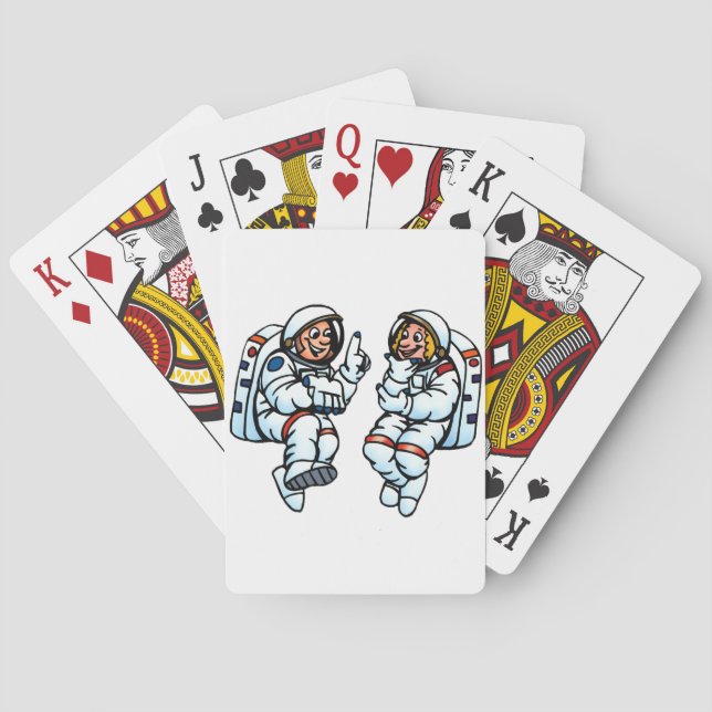 Astronauten spielen Karten Spielkarten (Rückseite)