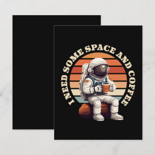 Astronauten trinken Kaffee Begleitkarte