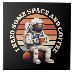 Astronauten trinken Kaffee Fliese